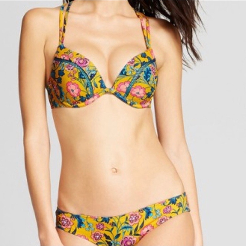 Yellow floral bikini